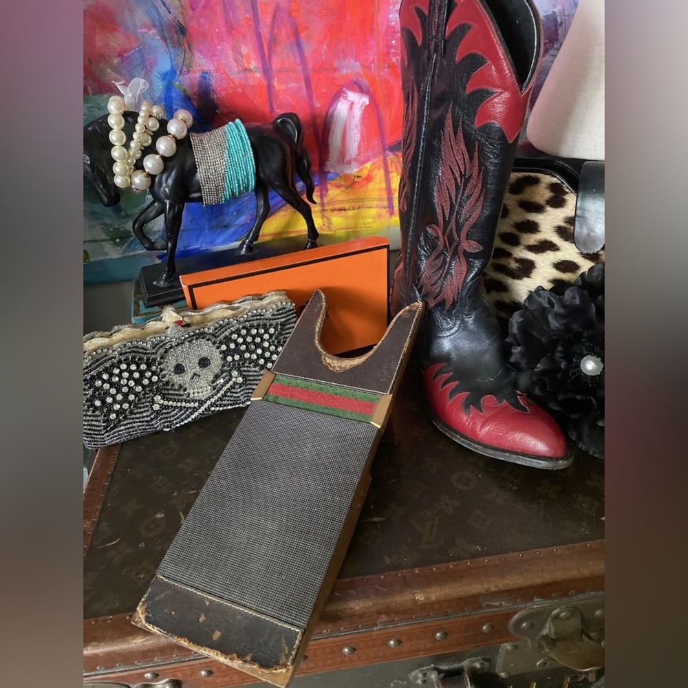 Rare Vintage GUCCI Boot Pull Jack Equestrian Western Tack Luxury Decor Accessory - Picture 8 of 12
